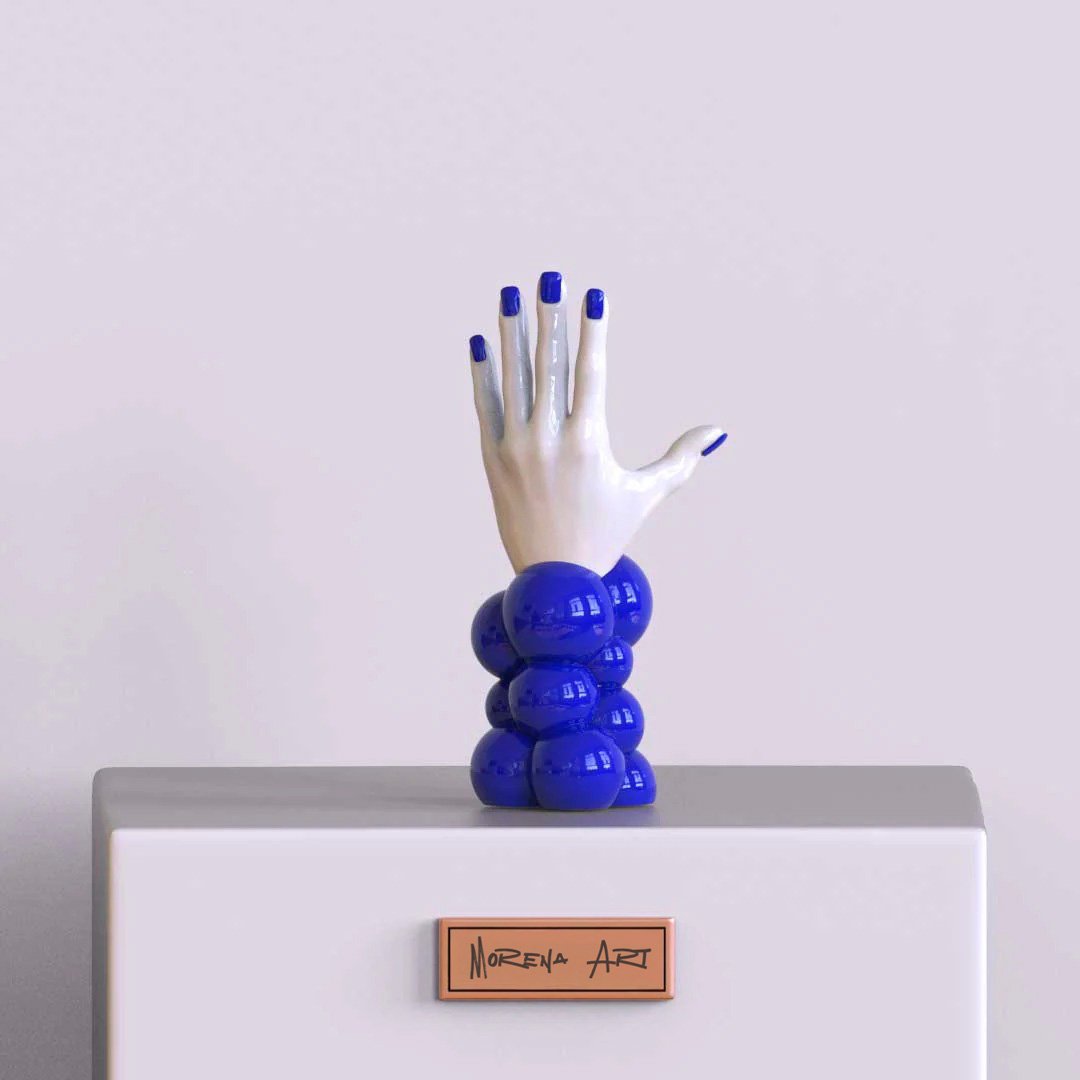 Mano dei Pensieri Scultura – Blu | Arte Contemporanea - immagine 2