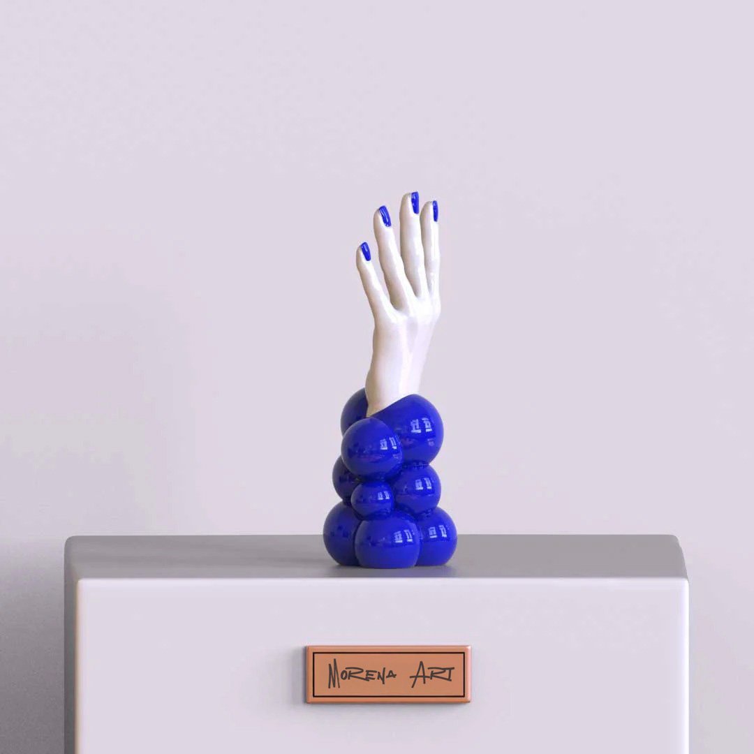 Mano dei Pensieri Scultura – Blu | Arte Contemporanea - immagine 3