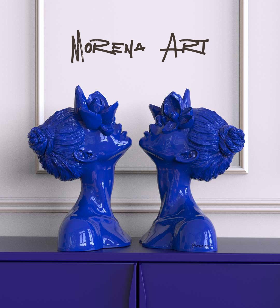 Scultura "Figlia del Fauno" in blu - immagine 5