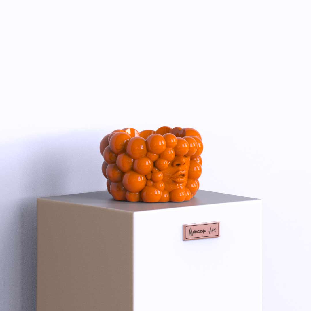 Vaso "Pensieri" arancione - immagine 3