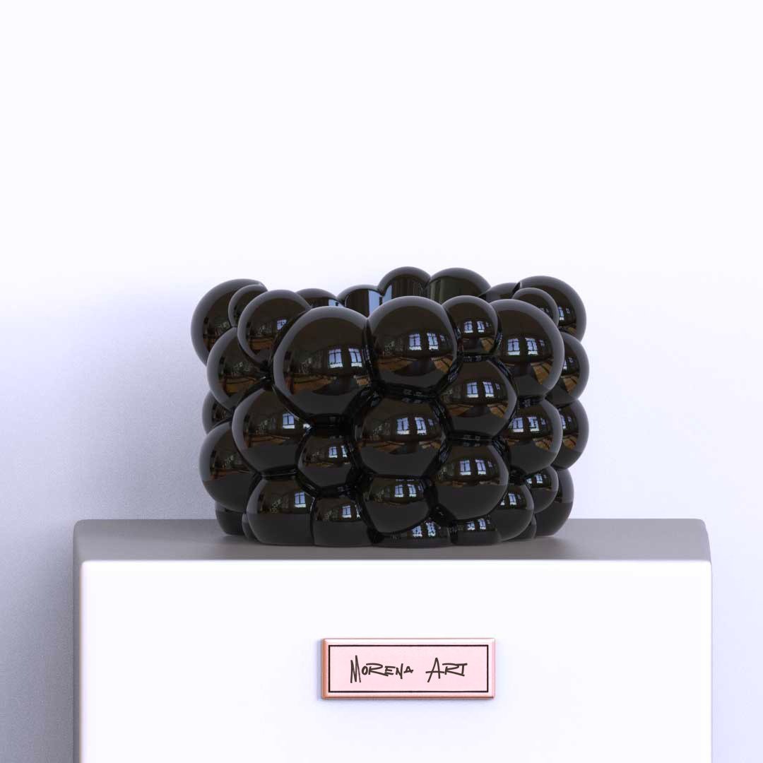 Vaso da fiori "Pensieri" nero - immagine 2