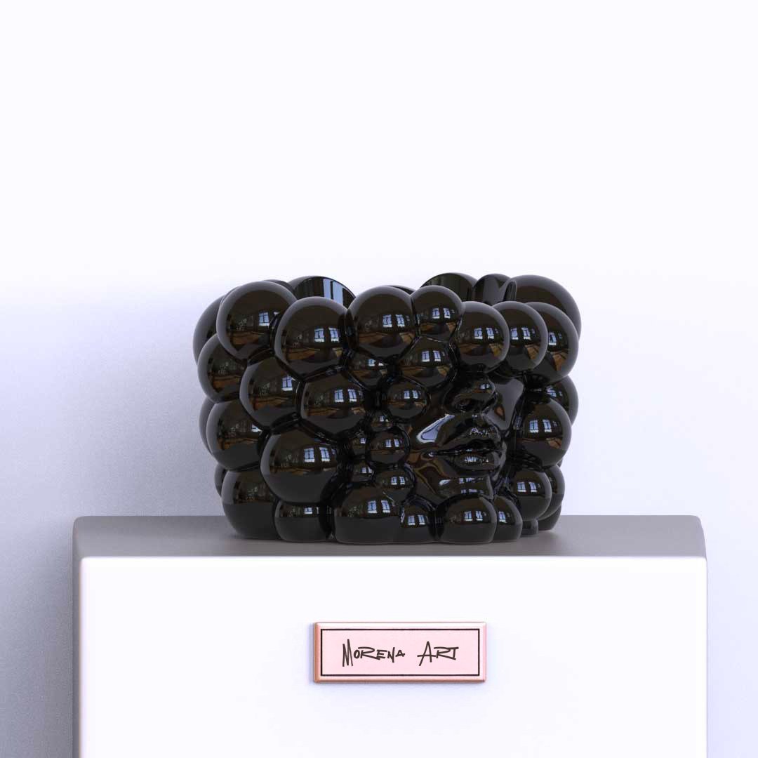 Vaso da fiori "Pensieri" nero - immagine 3