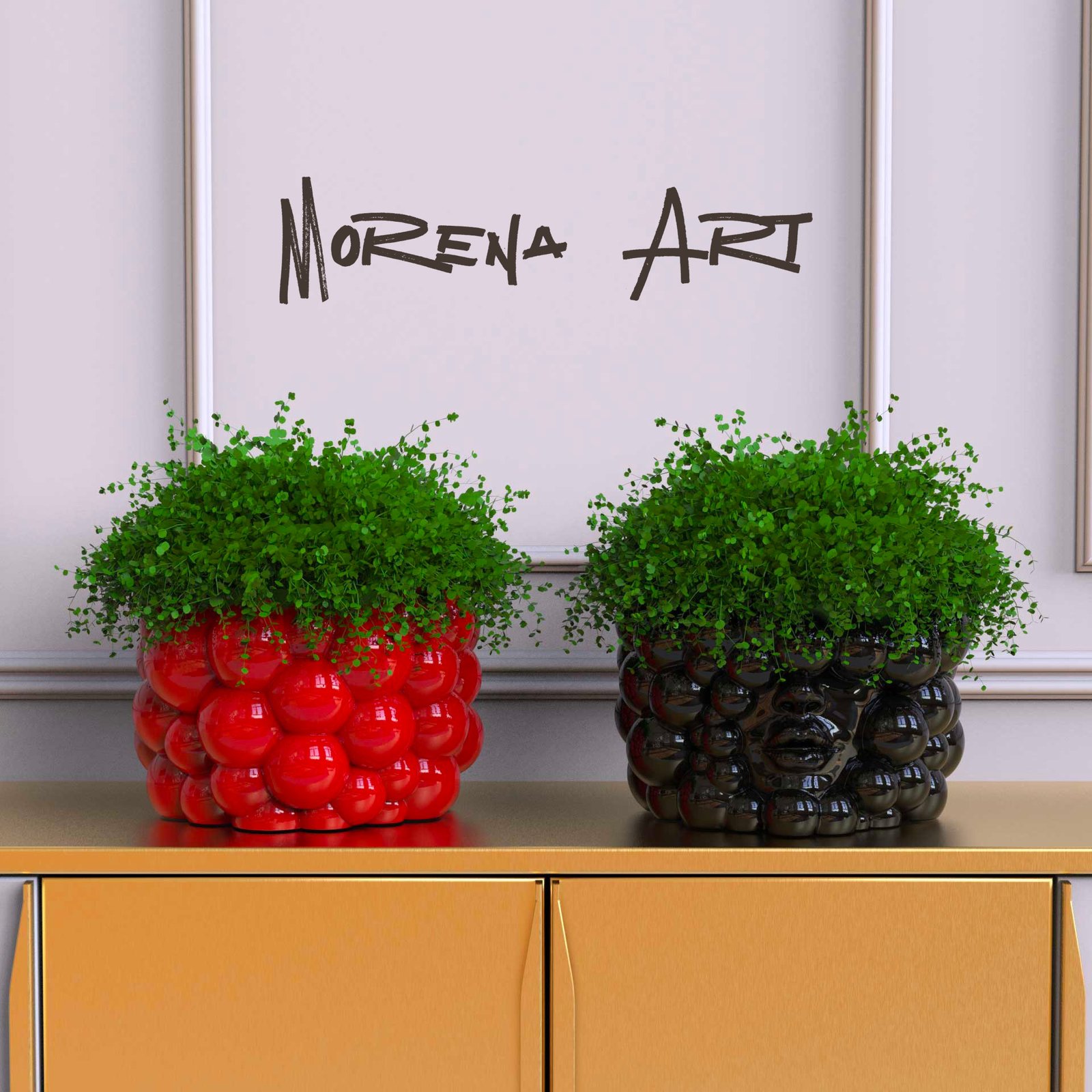 Vaso da fiori "Pensieri" nero - immagine 5